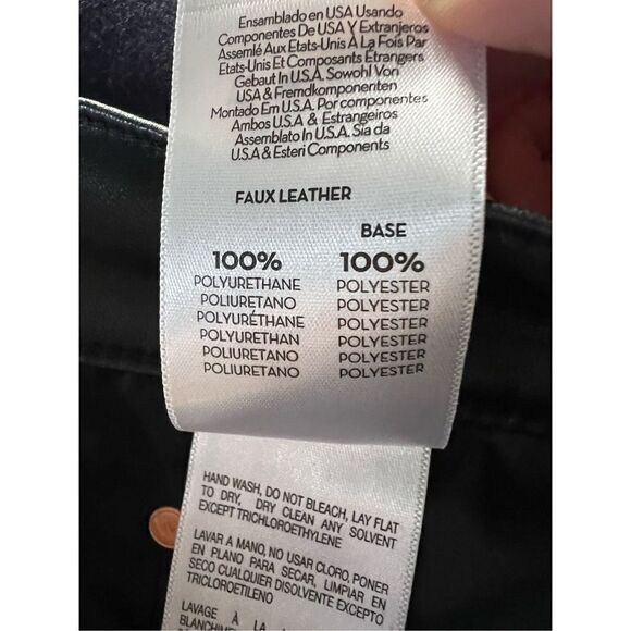 Mother Women's Black The Weekender Mid Rise Faux Leather Flare Pants Size 32 NWT - Picture 6 of 7